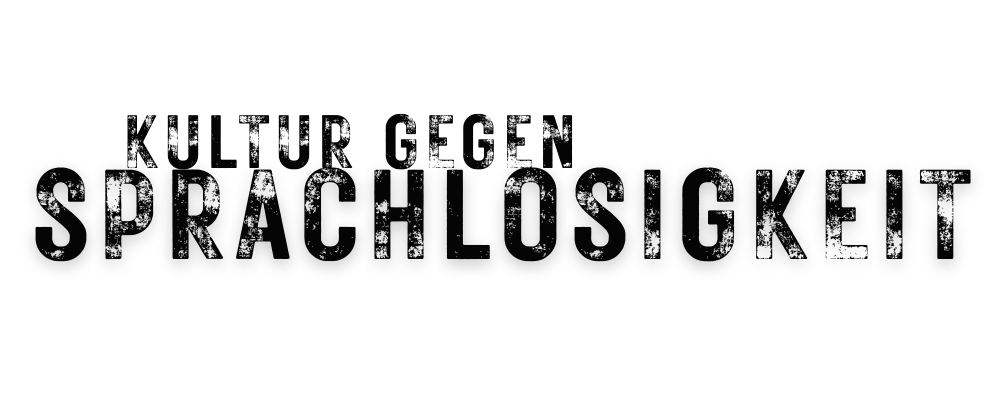 logo kultur gegen sprachlosigkeit in schwarz